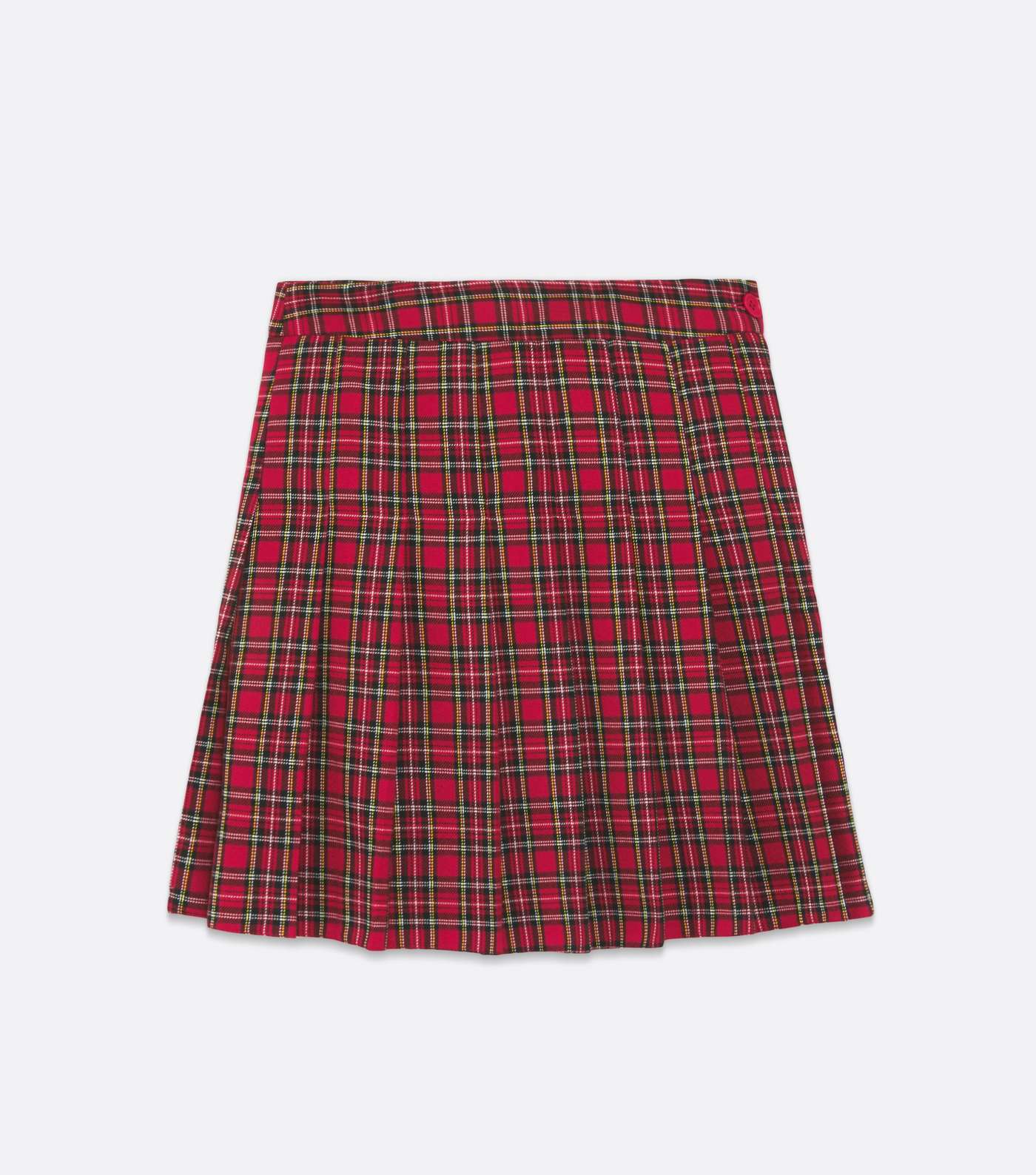 Red Tartan Check Pleated Mini Tennis Skirt Image 5