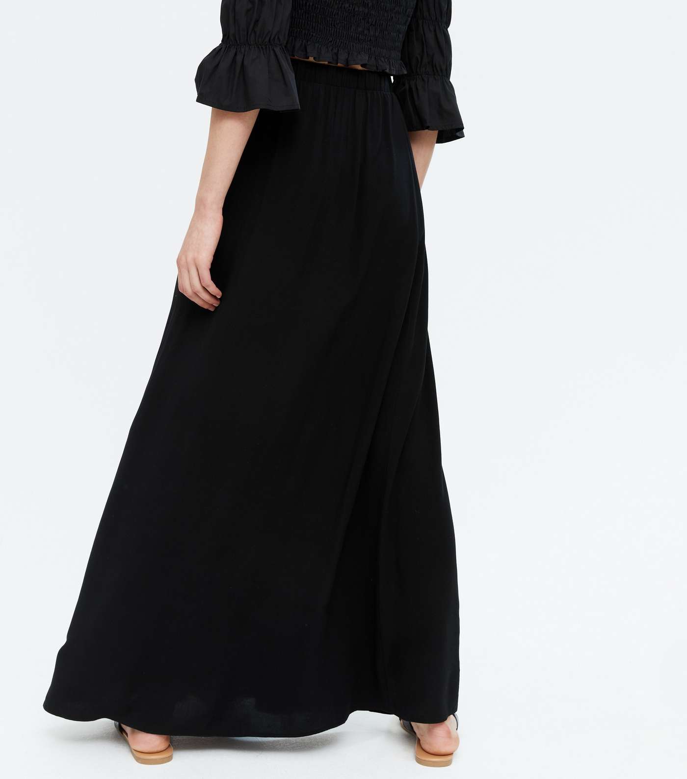 Black Split Hem Maxi Skirt  Image 4