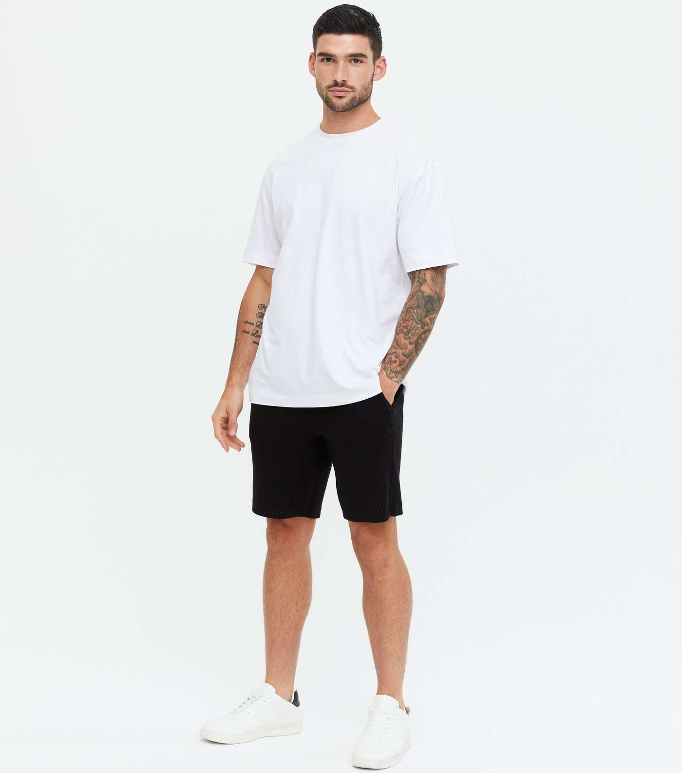 Only & Sons Black Ribbed Jersey Shorts