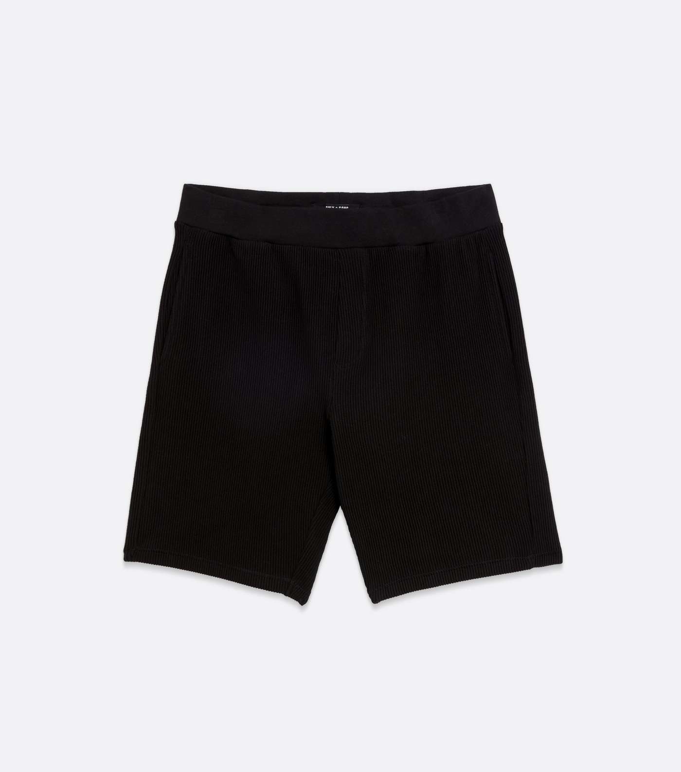 Only & Sons Black Ribbed Jersey Shorts Image 5