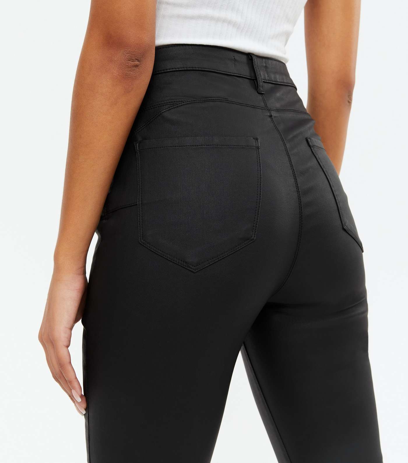 Urban Bliss Black Leather-Look Shaper Jeans Image 3