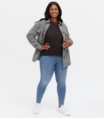 Curves Blue High Waist Lift & Shape Jenna Skinny Jeans | New Look