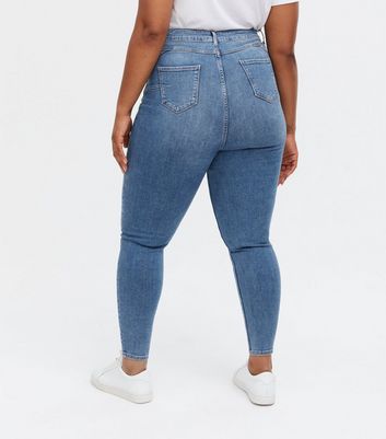 Click to view product details and reviews for Curves Blue High Waist Lift Shape Jenna Skinny Jeans New Look.