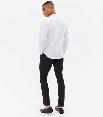 White Long Sleeve Grandad Collar Shirt 