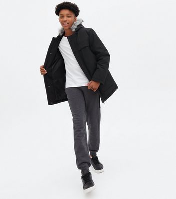 boys black parka jacket