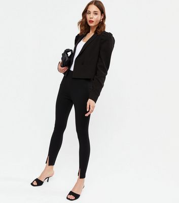 Puff sleeve hot sale black blazer