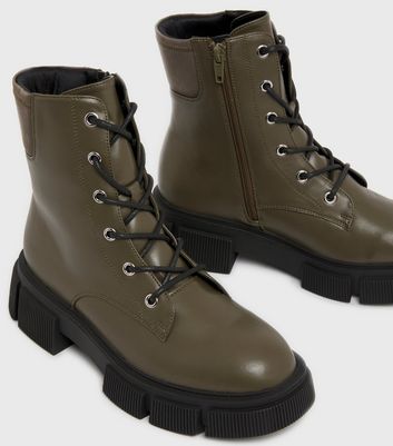 khaki boots new look
