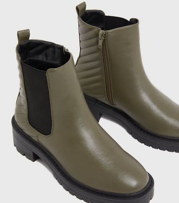 khaki boots new look