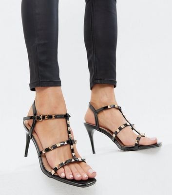 black studded stilettos