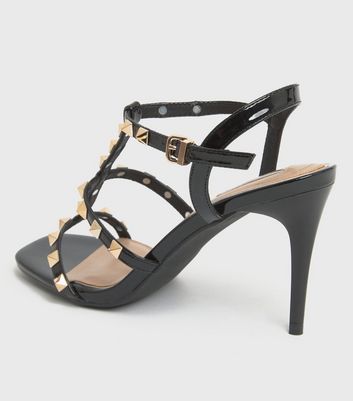 Black studded clearance sandal heels