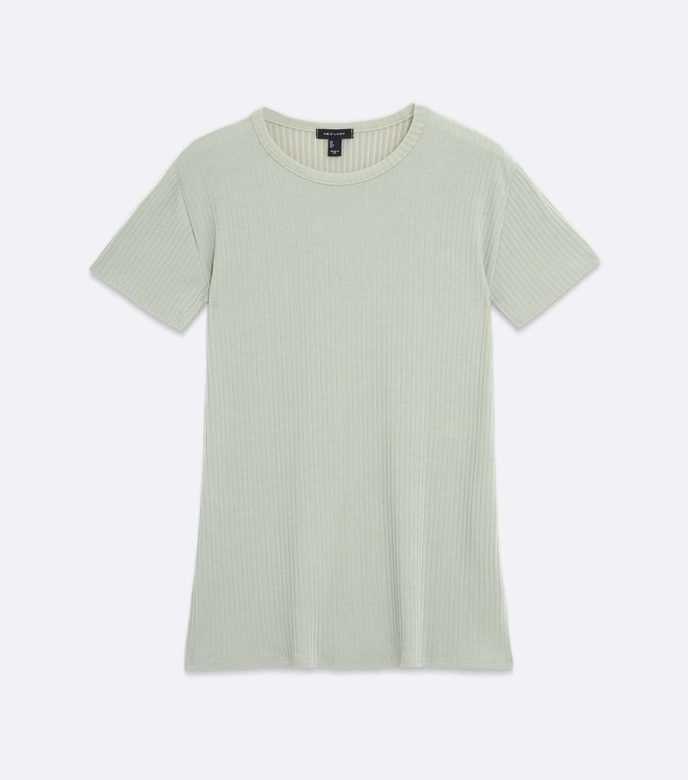 Light Green Soft Ribbed Long T-Shirt Image 5
