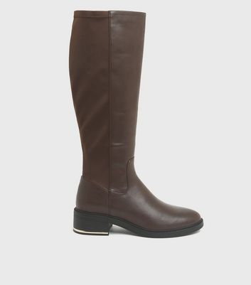 rust knee high boots