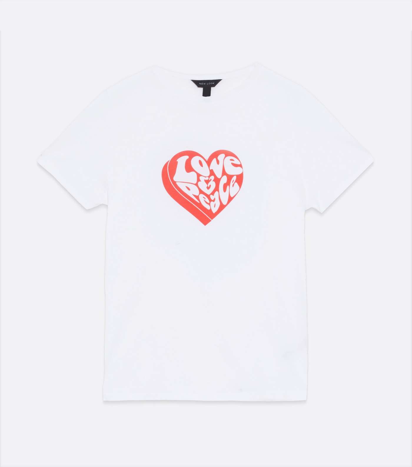 White Heart Love and Peace Logo T-Shirt Image 5