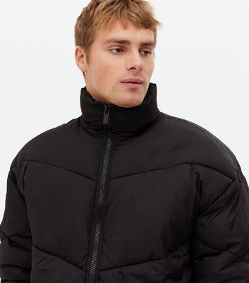 black high neck puffer jacket