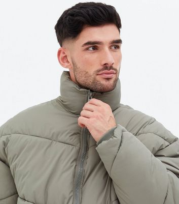 olive puffer jacket mens