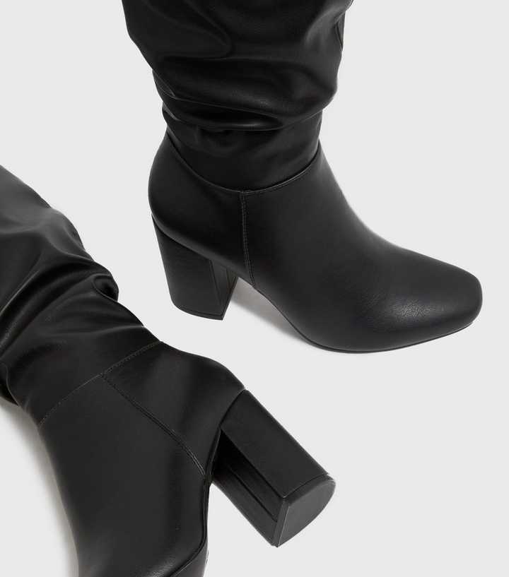 slouch boots black