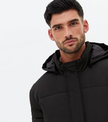 front pocket side zip hooded puffer