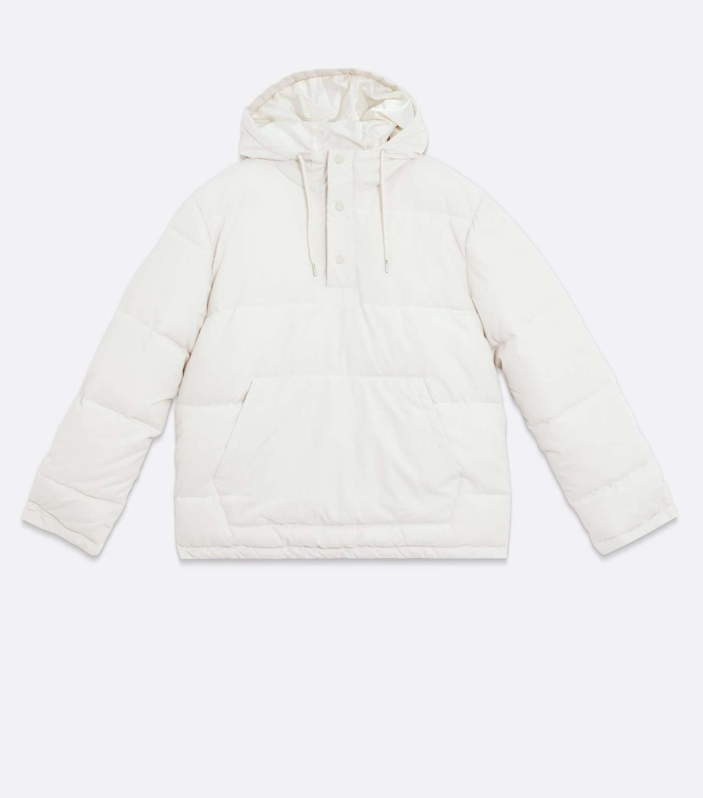 Off White Hooded Pocket Front Puffer Jacket Image 5
