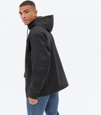 shop for Men's Black Pocket Front Hooded Anorak New Look at Shopo