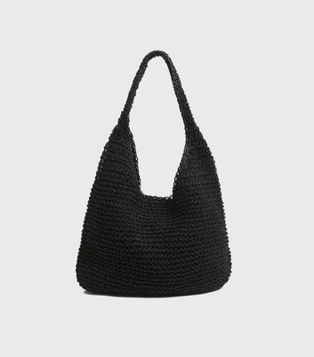 Black straw bags uk sale