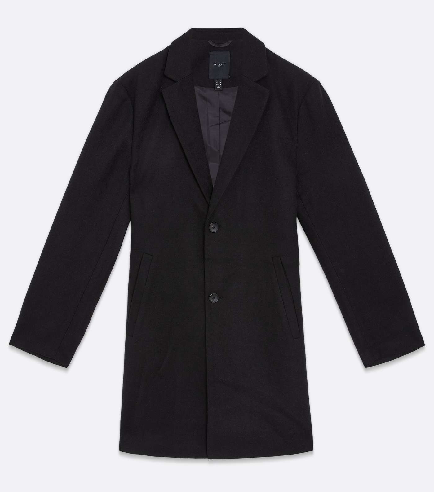 Black Revere Collar Long Coat Image 6