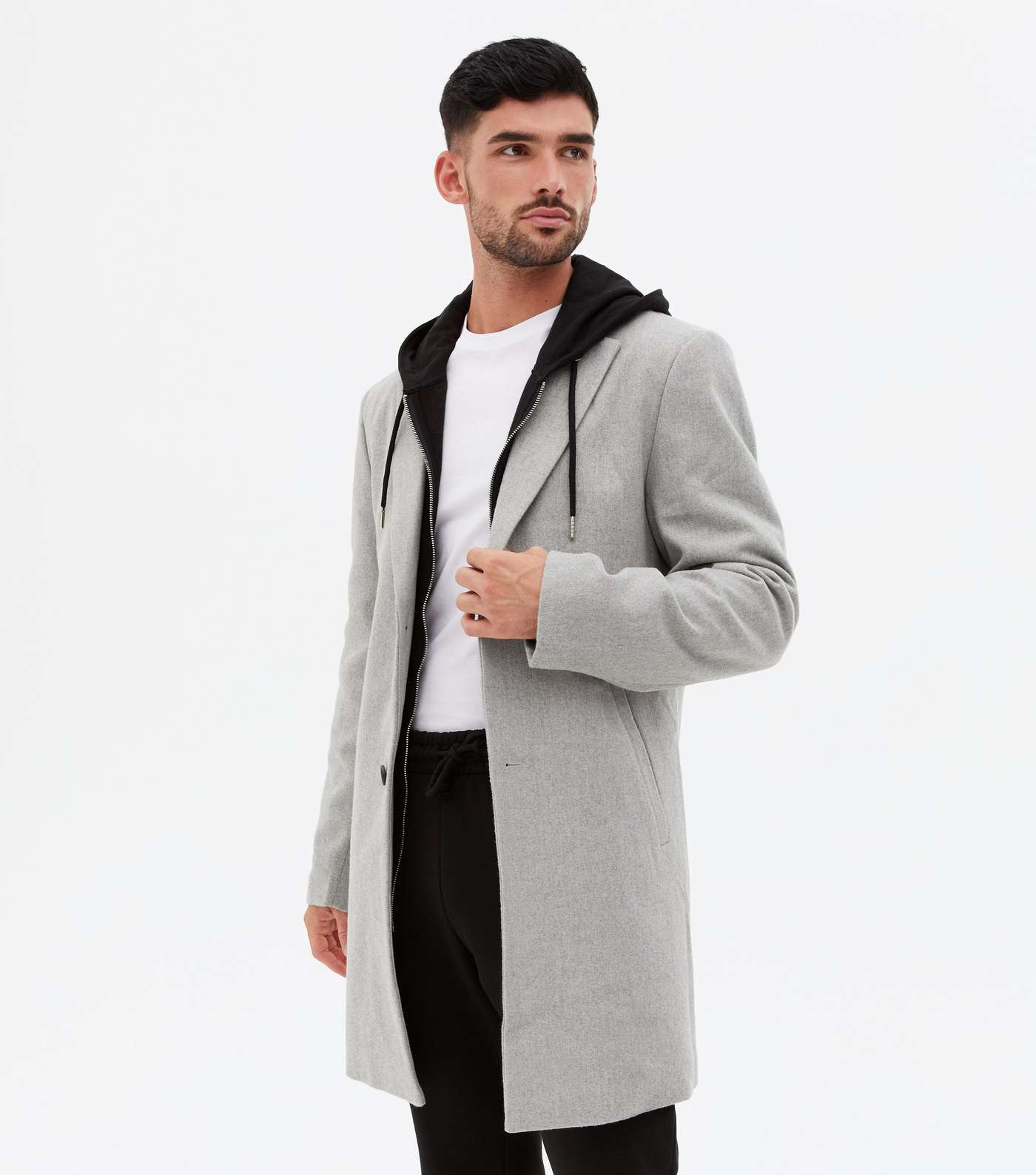 Grey Revere Collar Long Coat