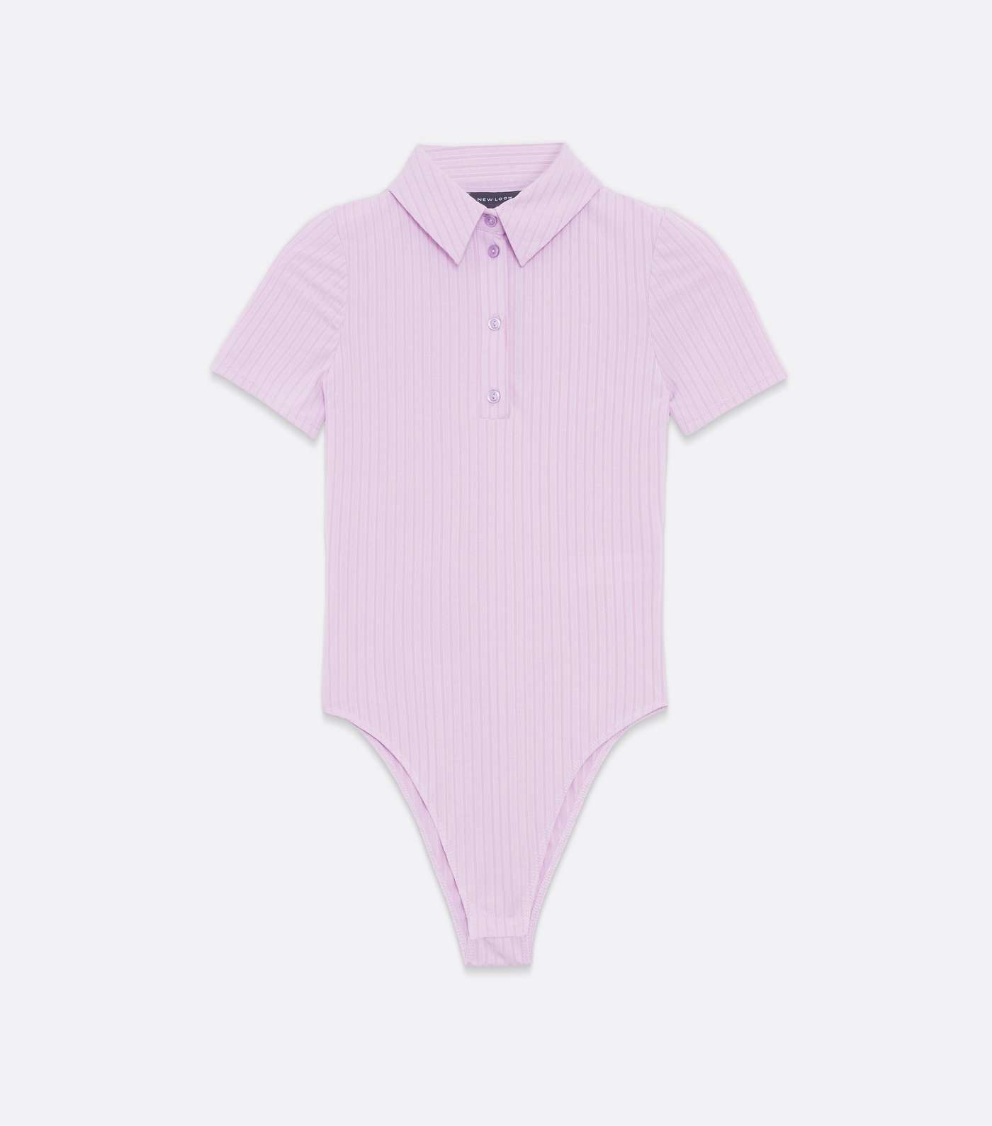 Lilac Ribbed Collared Bodysuit  Image 5