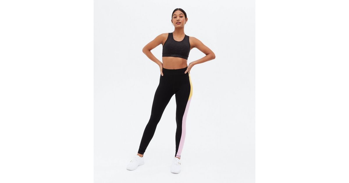 ONLY PLAY Blue Stripe Jersey Sports Leggings, New Look