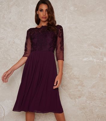 new look plum dress