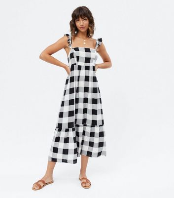 New look tie deals back tiered midi dress