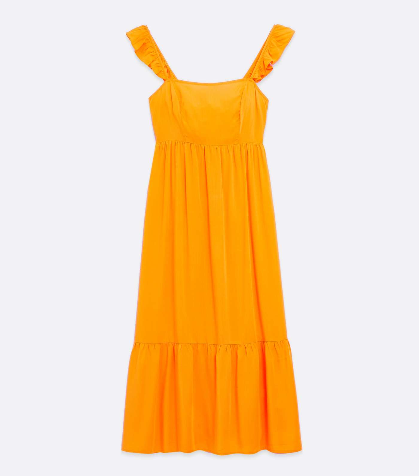 Orange Square Neck Tie Back Oversized Midi Dress Image 5