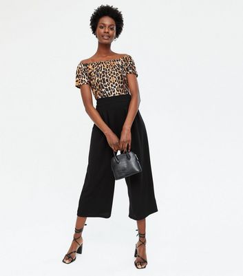 leopard print bardot jumpsuit