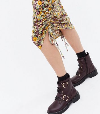 stradivarius floral boots