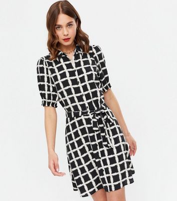 belted mini shirt dress