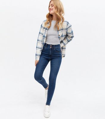 Checkered skinny hot sale jeans