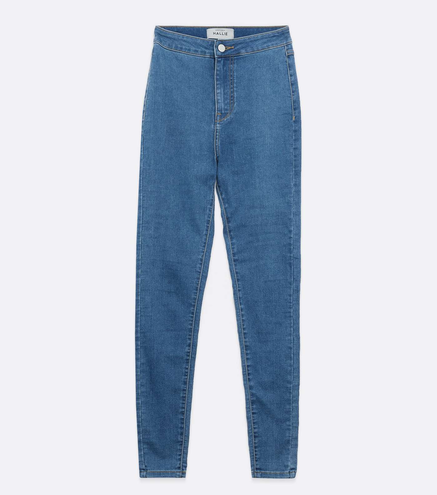 Blue Mid Wash High Waist Hallie Super Skinny Jeans  Image 5