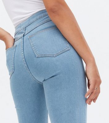 Click to view product details and reviews for Blue Light Wash High Waist Hallie Super Skinny Jeans New Look.