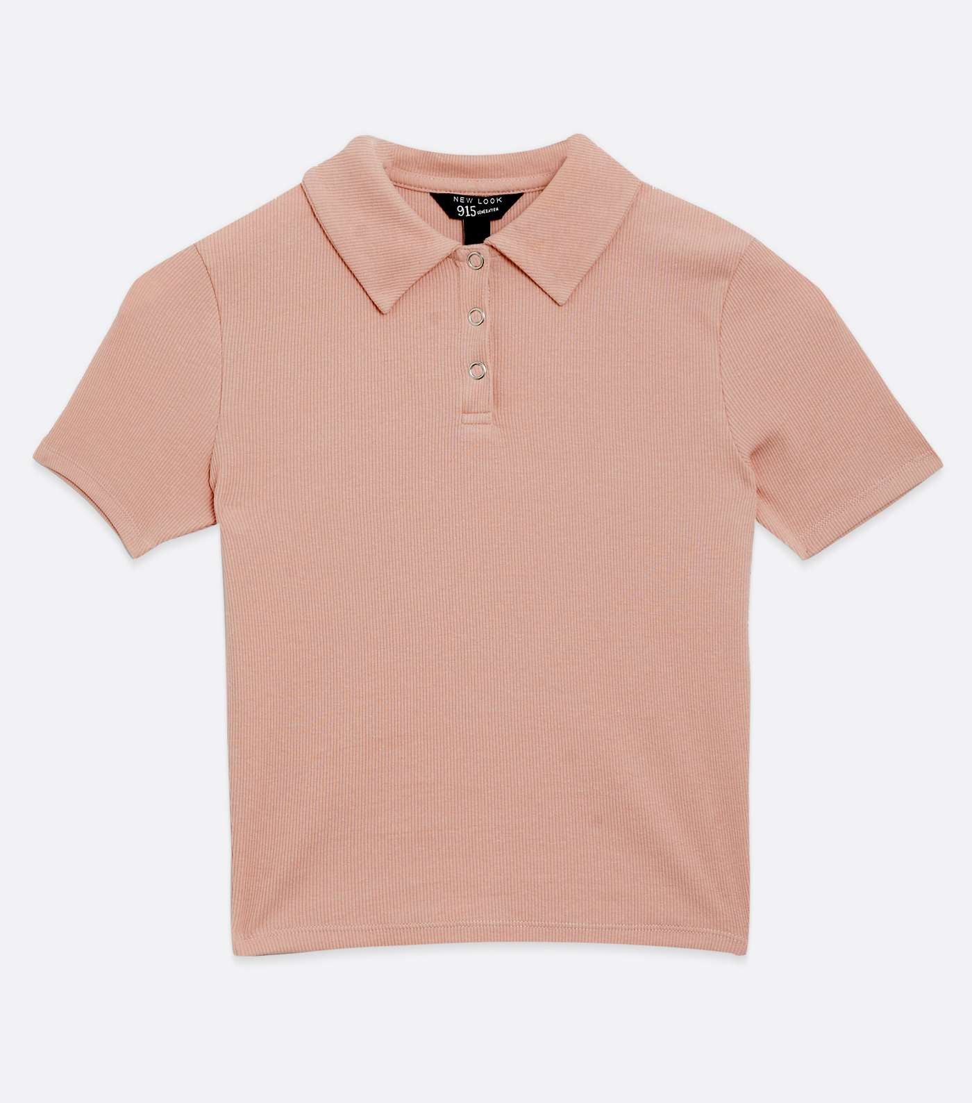 Girls Pale Pink Popper Front Polo T-Shirt Image 5