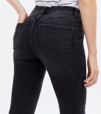 Black Dark Wash Mid Rise 'Lift \u0026 Shape 