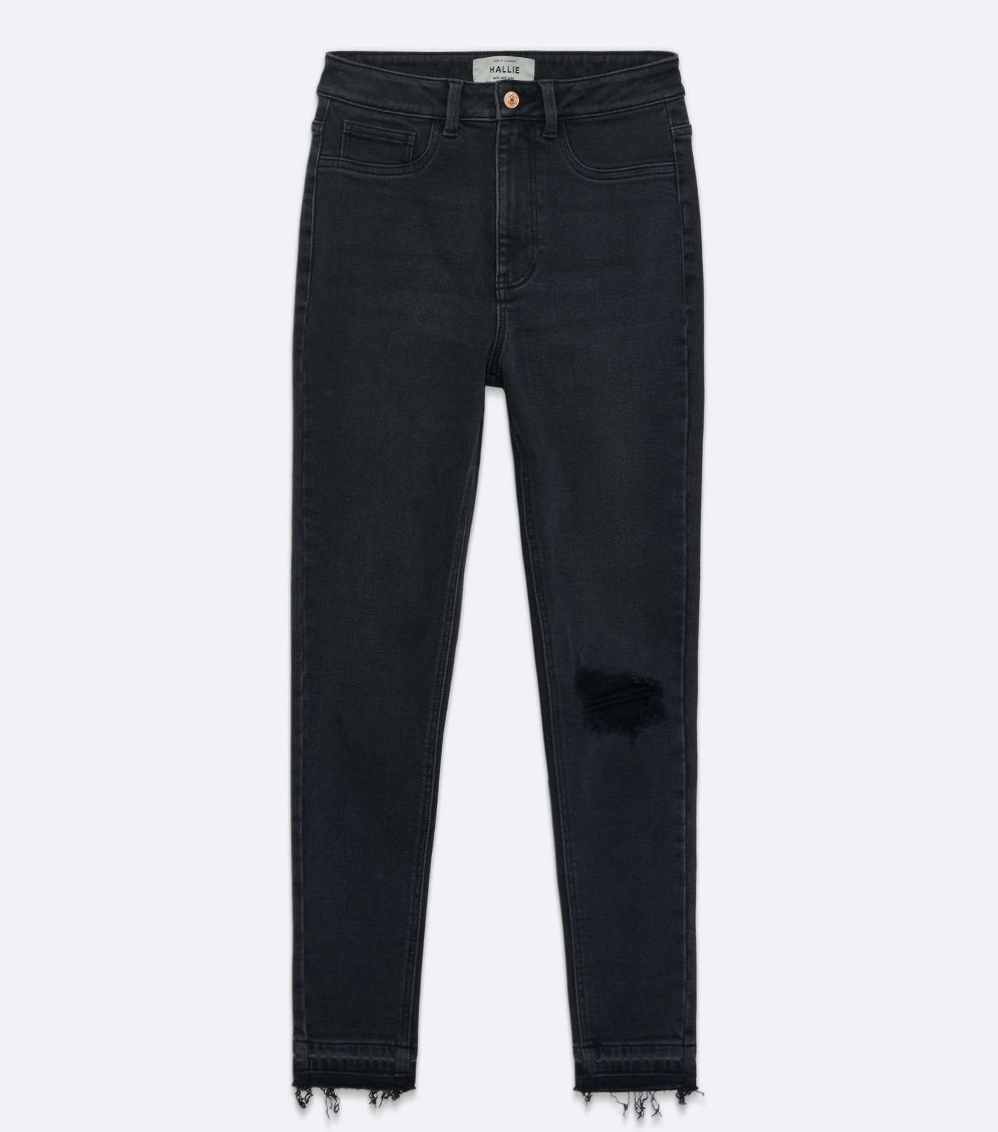 Black Ripped High Waist Hallie Super Skinny Jeans Image 5