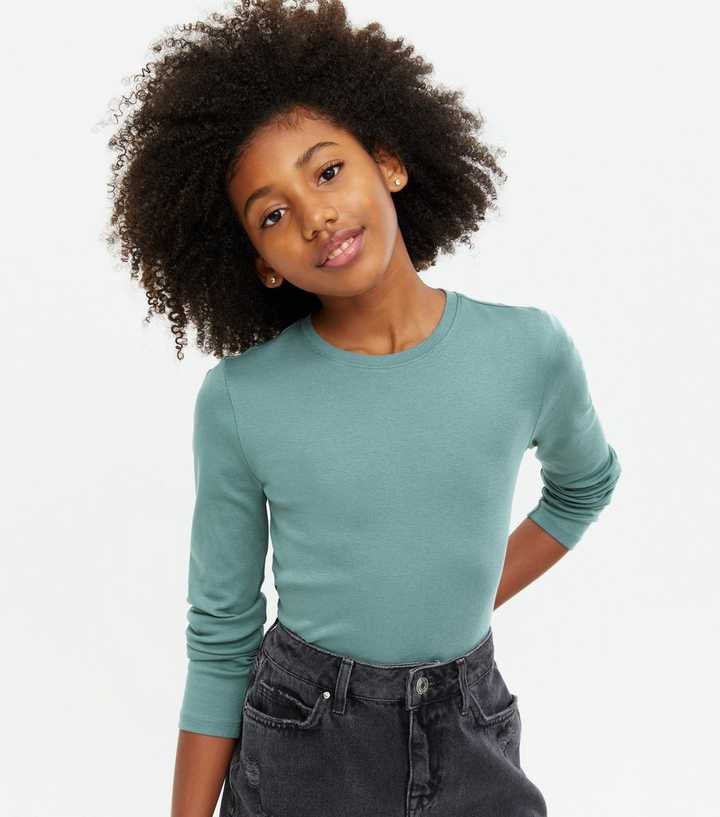 teal long sleeve top