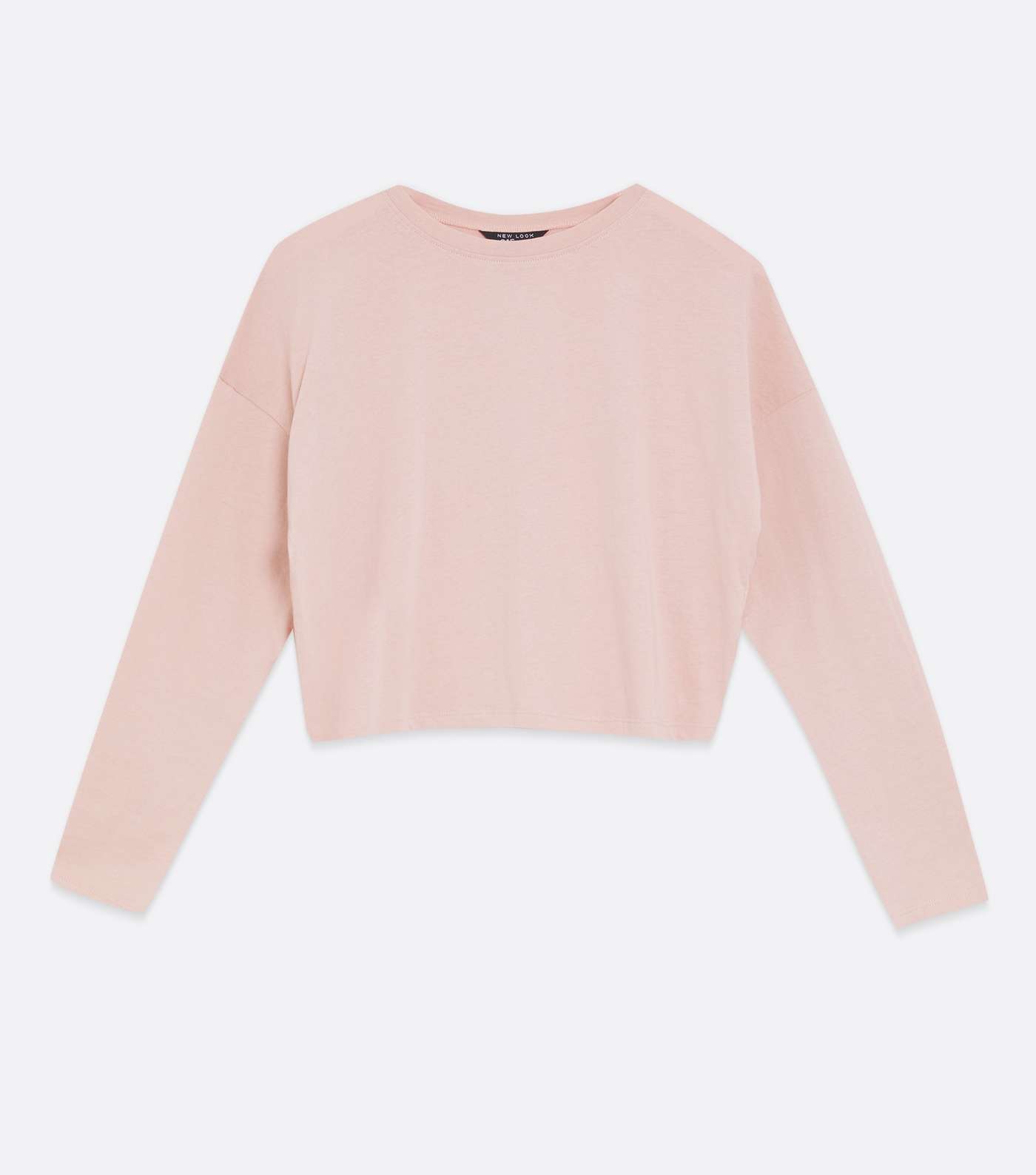 Girls Pale Pink Boxy Fit Crew Long Sleeve Top Image 5
