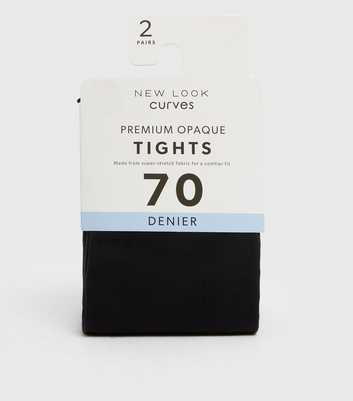 Curves 2 Pack Black 70 Denier Premium Opaque Tights