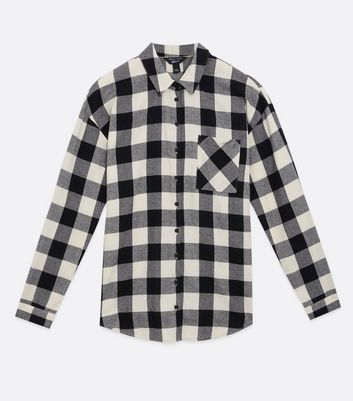 white shirt with black checks