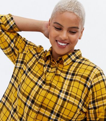 Yellow chequered hot sale shirt