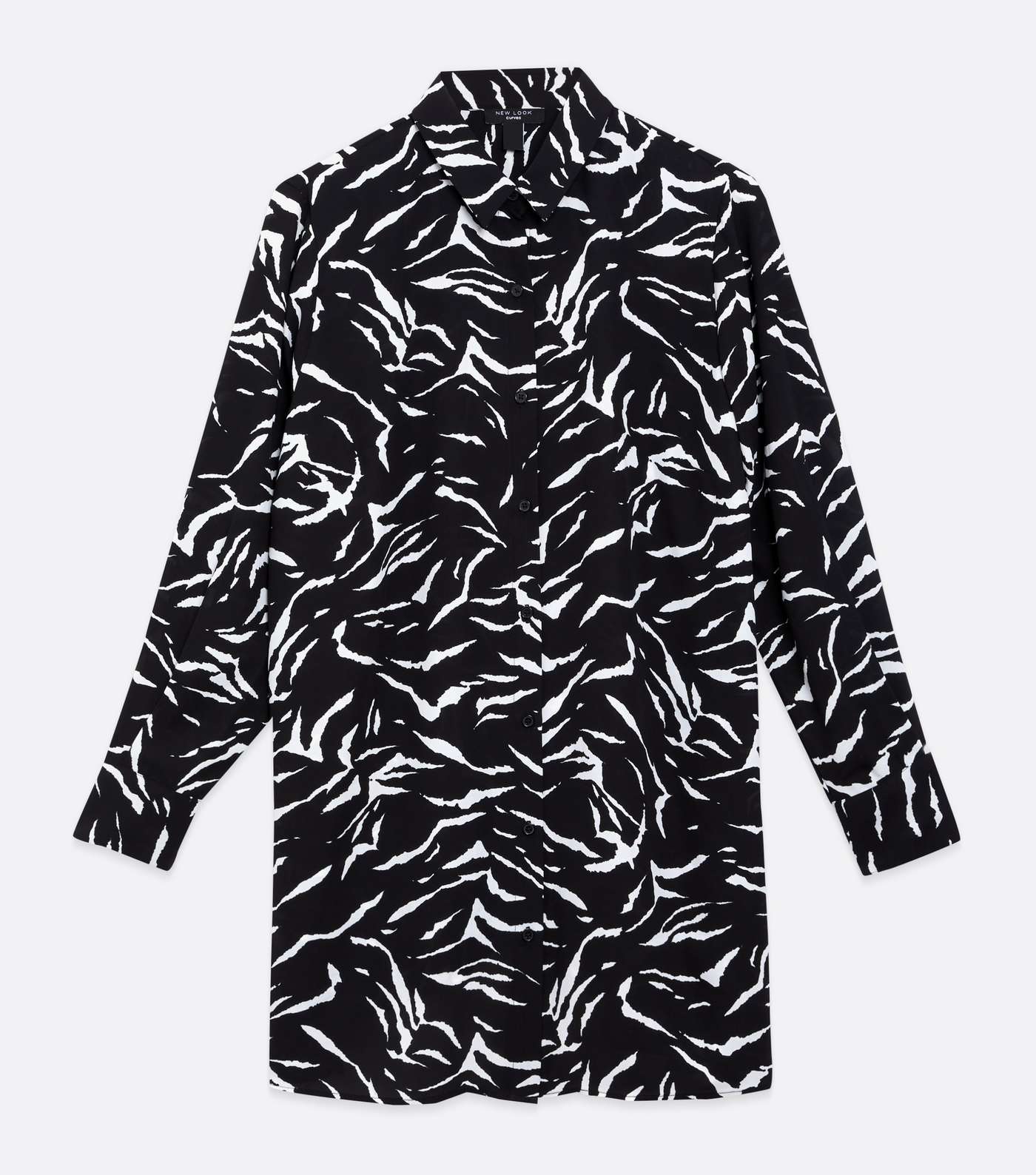 Curves Black Zebra Print Long Sleeve Shirt Image 5