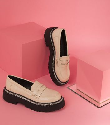 Click to view product details and reviews for Live It Up Off White Faux Croc Embellished Chunky Loafers New Look Vegan.