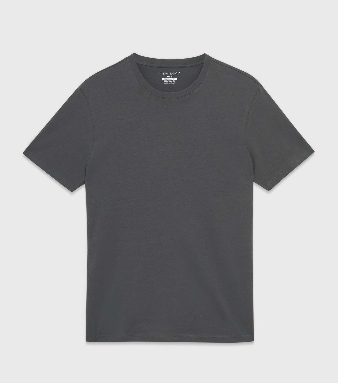 Dark Grey Short Sleeve Crew Neck T-Shirt Image 5