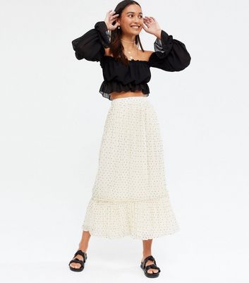 New look hot sale white pleated skirt