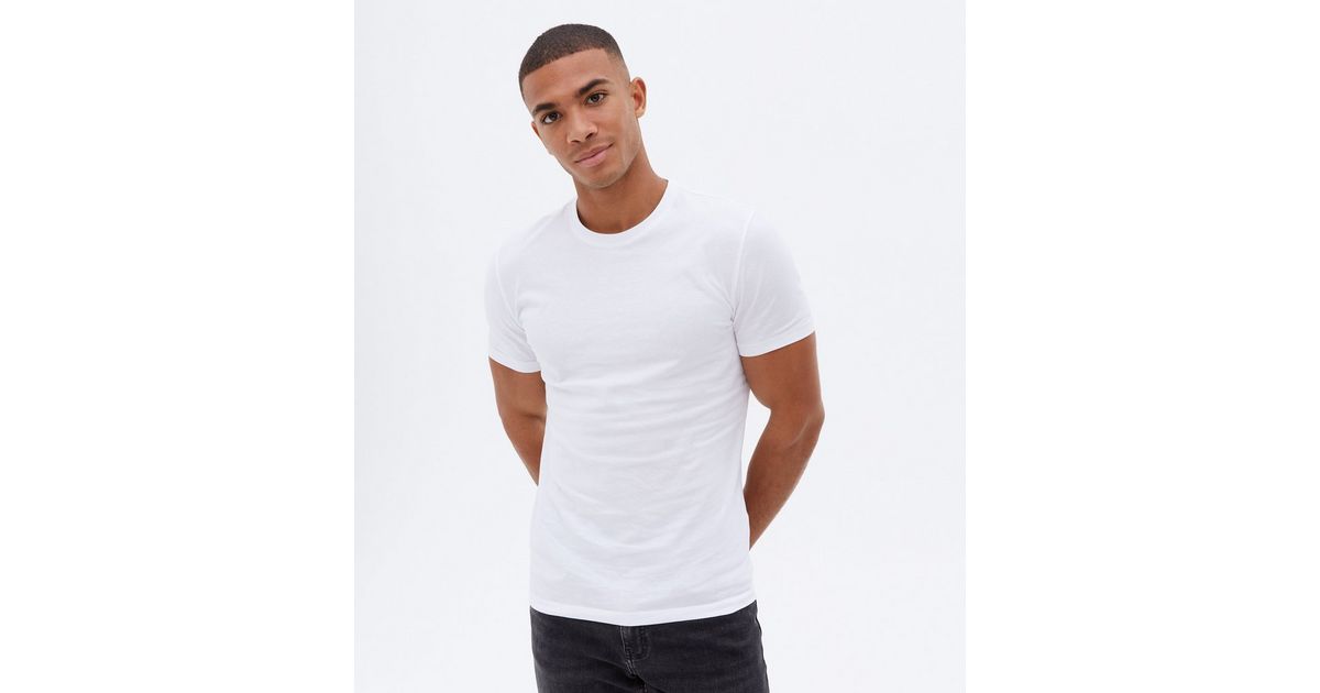 White Short Sleeve Fit Crew T-Shirt | New Look